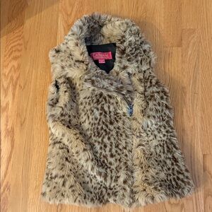Catherine Malandrino Kids Faux Fur Vest - Tan and Brown